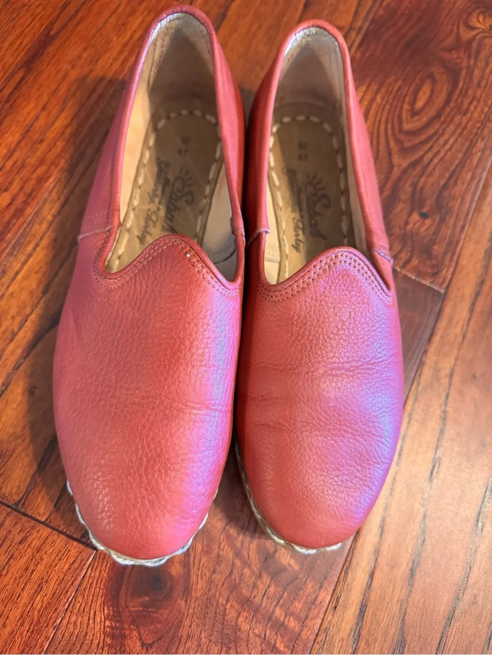 Sabah Felli Red Turkish leather slip ons loafers 41 US 9-9.5 - Picture 2 of 6